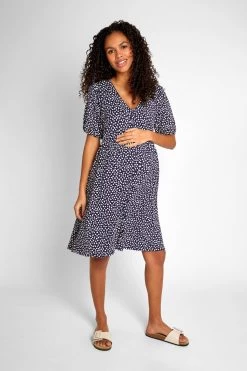 Jojo Maman Bebe JoJo Maman Bébé Ditsy Print V-Neck Maternity Dress