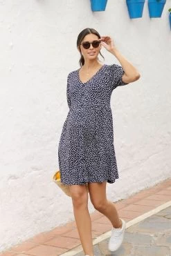Jojo Maman Bebe JoJo Maman Bébé Ditsy Print V-Neck Maternity Dress -Fashion Women 649221s4