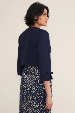 Phase Eight Blue Zoelle Bow Detail Jacket -Fashion Women 685109s2