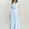 Gina Bacconi Blue Chelsey Maxi Dress With Pleat Skirt -Fashion Women 690011s