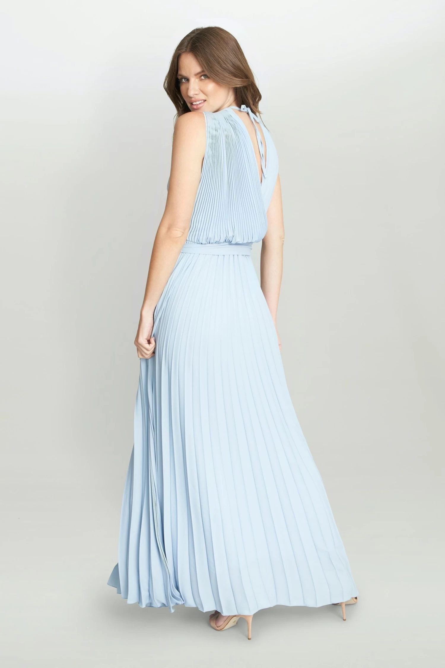 Gina Bacconi Blue Chelsey Maxi Dress With Pleat Skirt 4 Gina Bacconi Blue Chelsey Maxi Dress With Pleat Skirt - Image 2