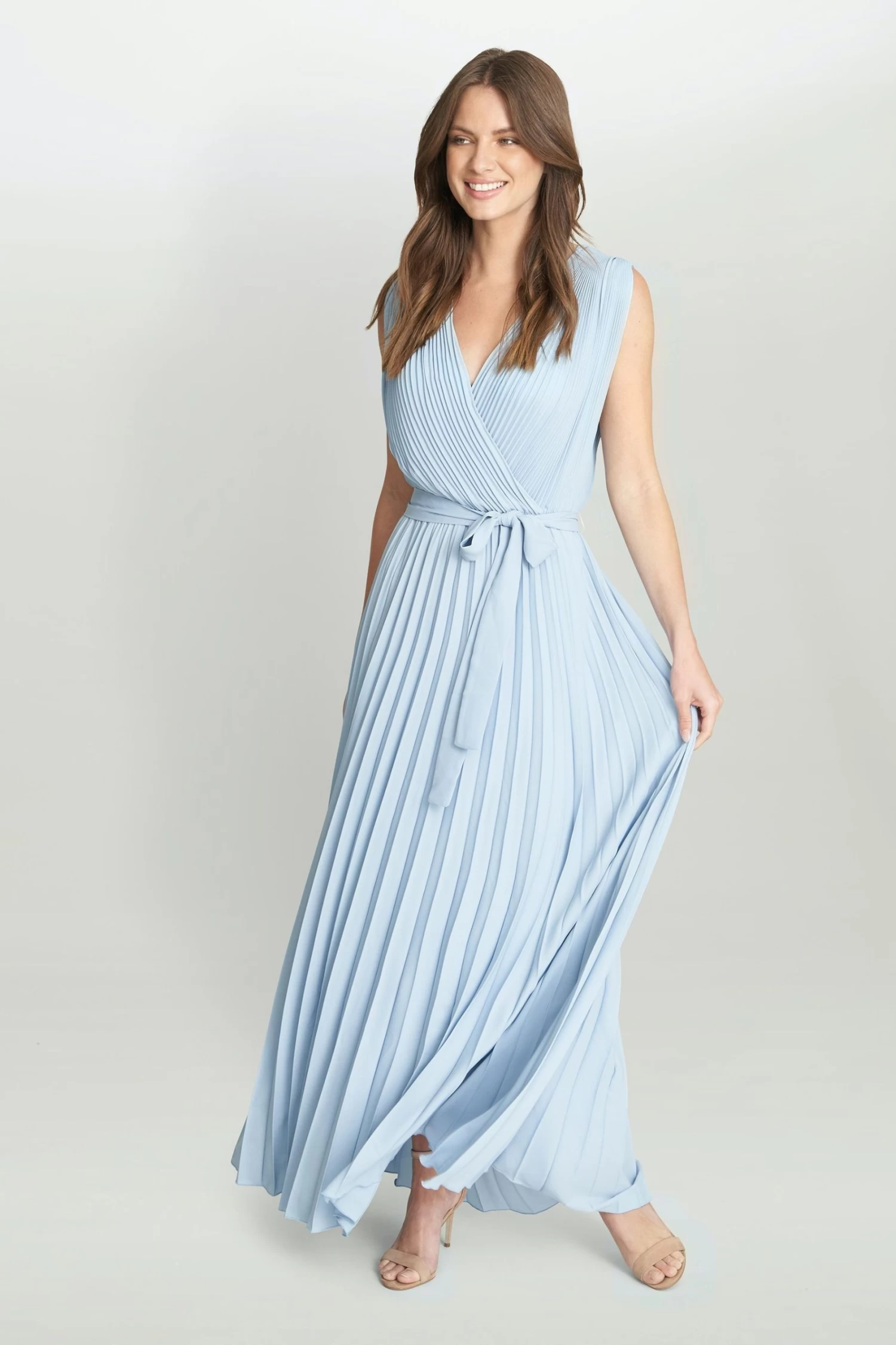 Gina Bacconi Blue Chelsey Maxi Dress With Pleat Skirt 5 Gina Bacconi Blue Chelsey Maxi Dress With Pleat Skirt - Image 3
