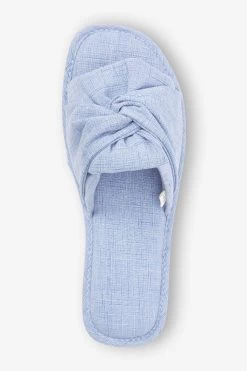 Next Linen Bow Slider Slippers -Fashion Women 6992Q6s5