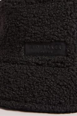 Ted Baker Pamelll Faux Shearling Black Bucket Hat -Fashion Women 72W282s2
