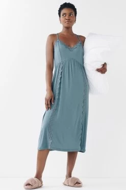 Next Light Blue Soft Lace Nightie Slip