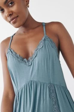 Next Light Blue Soft Lace Nightie Slip -Fashion Women 737567s4
