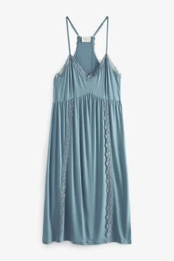 Next Light Blue Soft Lace Nightie Slip -Fashion Women 737567s5