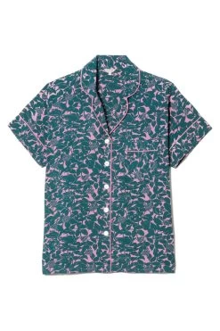 Jigsaw Green Shadow Leaf Cropped Cami Pyjamas -Fashion Women 751517s7