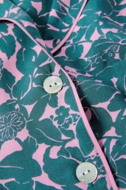 Jigsaw Green Shadow Leaf Cropped Cami Pyjamas -Fashion Women 751517s9