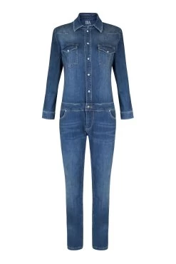 Donna Ida Sadie Blue Straight Denim Jumpsuit 13 Donna Ida Sadie Blue Straight Denim Jumpsuit -Fashion Women 7NM827s6