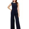 Adrianna Papell Blue Jersey Draped Jumpsuit -Fashion Women 809865s