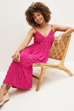 Next Textured Jersey Shirred Cami Midi Dress