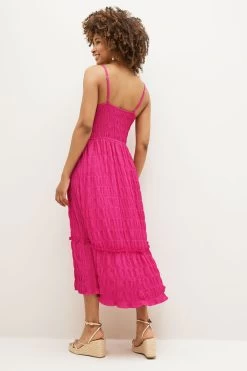 Next Textured Jersey Shirred Cami Midi Dress -Fashion Women 837363s3