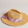 Ted Baker Natural Clairi Printed Brim Straw Hat -Fashion Women 854521s