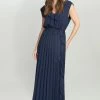 Gina Bacconi Blue Caprice Maxi Dress With Frill Detail And Pleat Skirt -Fashion Women 875665s