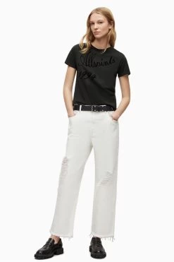 AllSaints Dexa Grace Black T-Shirt -Fashion Women 883598s4