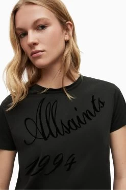 AllSaints Dexa Grace Black T-Shirt -Fashion Women 883598s5