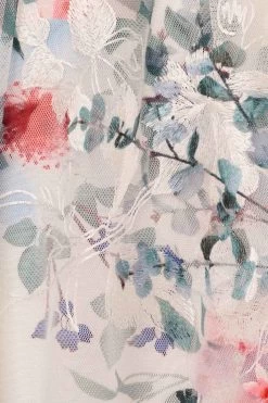 Adrianna Papell Floral Printed Veiled White Dress -Fashion Women 887373s6