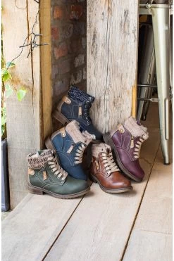 Pavers Brown Lace Up Ankle Boots -Fashion Women 8YH848s6