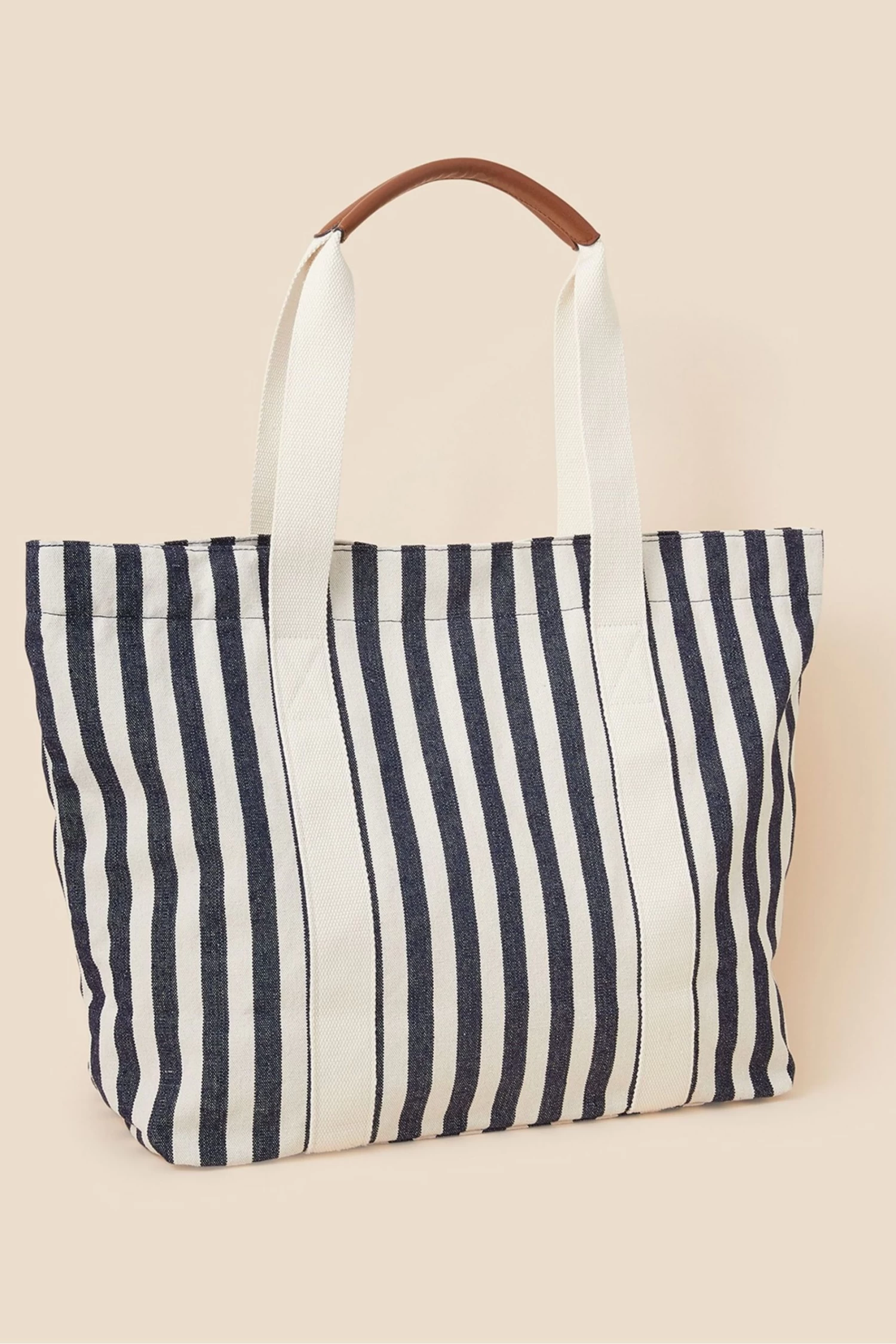 Accessorize Blue Stripe Shopper Bag 4 Accessorize Blue Stripe Shopper Bag - Image 2