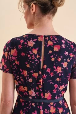 Pure Collection Blue Short Sleeve Midi Dress -Fashion Women 933836s3