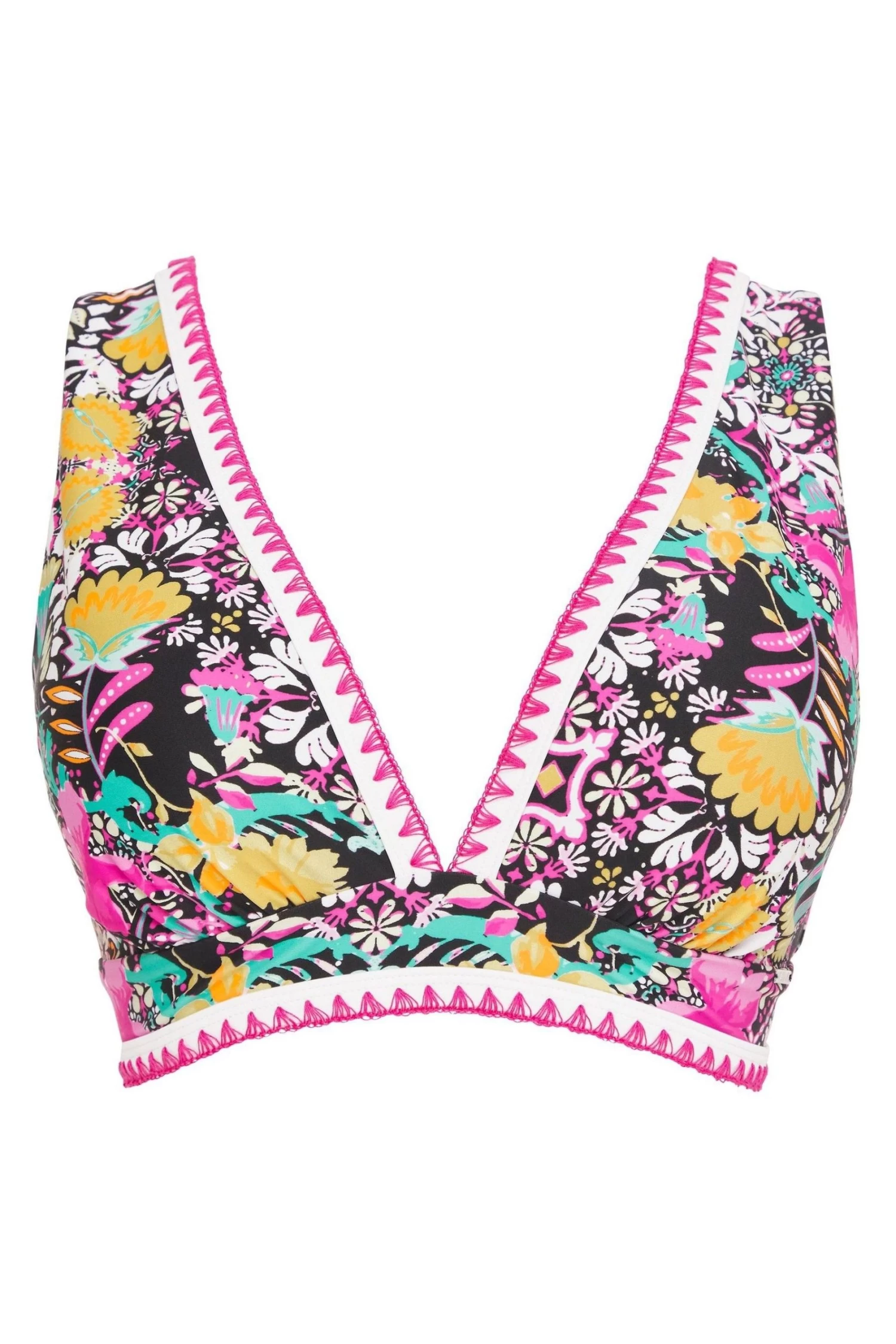 Figleaves Pink Floral Print Frida Soft Plunge Bikini Top 8 Figleaves Pink Floral Print Frida Soft Plunge Bikini Top - Image 6