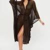 Ann Summers Summer Nights Shimmer Mesh Black Robe -Fashion Women 946226s