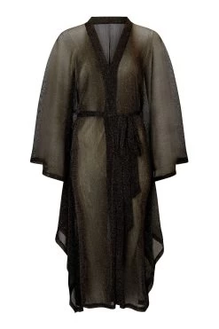 Ann Summers Summer Nights Shimmer Mesh Black Robe -Fashion Women 946226s5