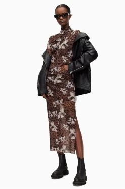 AllSaints Tia Alessandra Brown Dress