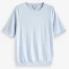 Pure Collection Blue Cashmere Crew Neck Top -Fashion Women 977012s
