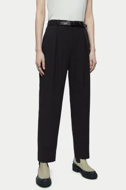 Jigsaw Black Fluid Twill Logan Trousers