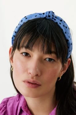 Oliver Bonas Purple Alyssa Polka Dot Purple Knot Headband -Fashion Women A47167s5