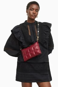 AllSaints Red Eve Quilt Cross-Body Bag -Fashion Women A58571s6