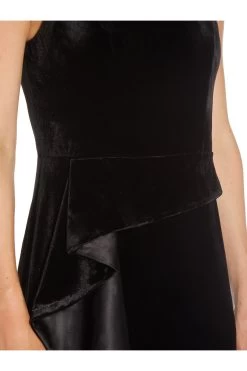 Adrianna Papell Womens Black Velvet Cascade Gown -Fashion Women A65165s4