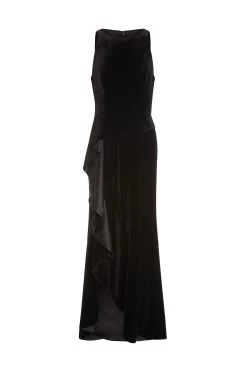 Adrianna Papell Womens Black Velvet Cascade Gown -Fashion Women A65165s5