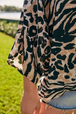 Next Animal Print Kimono Cover-Up -Fashion Women A67 800s4