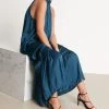 Next High Neck Satin Maxi Dress -Fashion Women A67457s