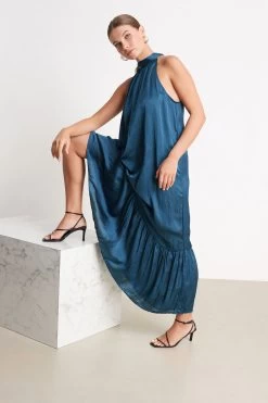 Next High Neck Satin Maxi Dress -Fashion Women A67457s2