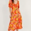 Monsoon Orange Manuela Sunflower Dress In Sustainable Viscose -Fashion Women A67651s