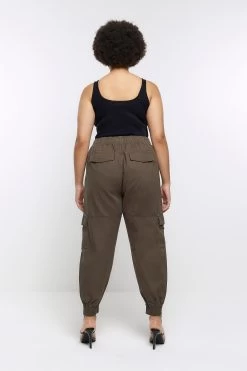 River Island Green Plus Zip Cuff Cargo Trousers -Fashion Women A78816s4