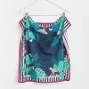 Oliver Bonas Blue Jungle Animals Square Scarf -Fashion Women A82270s