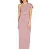 Adrianna Papell Pink Knit Crepe One Shoulder Dress -Fashion Women A84726s