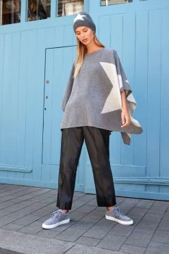 Next Grey Cashmere Blend Star Poncho