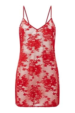 Ann Summers Red The Dark Hours Lace Chemise -Fashion Women A95410s4