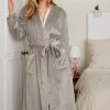Next Grey Supersoft Ribbed Dressing Gown -Fashion Women A96 337s