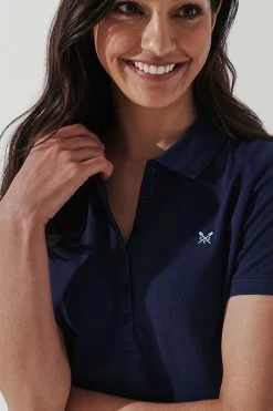 Crew Clothing Company Blue Cotton Polo Shirt -Fashion Women A99426s4