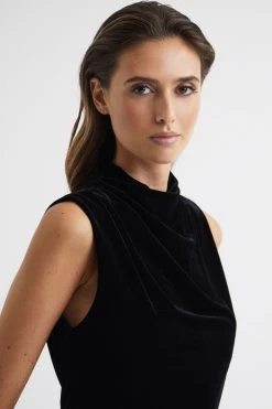 Reiss Diane Sleeveless Velvet Jumpsuit -Fashion Women C02293s4