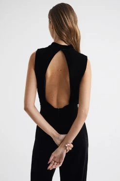 Reiss Diane Sleeveless Velvet Jumpsuit -Fashion Women C02293s5