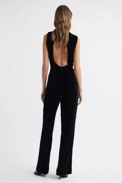 Reiss Diane Sleeveless Velvet Jumpsuit -Fashion Women C02293s7