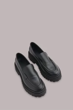 Whistles Aerton Chunky Black Loafers
